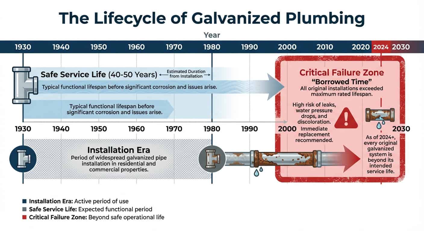 Timeline of Galvanized Pipe Obsolescence
