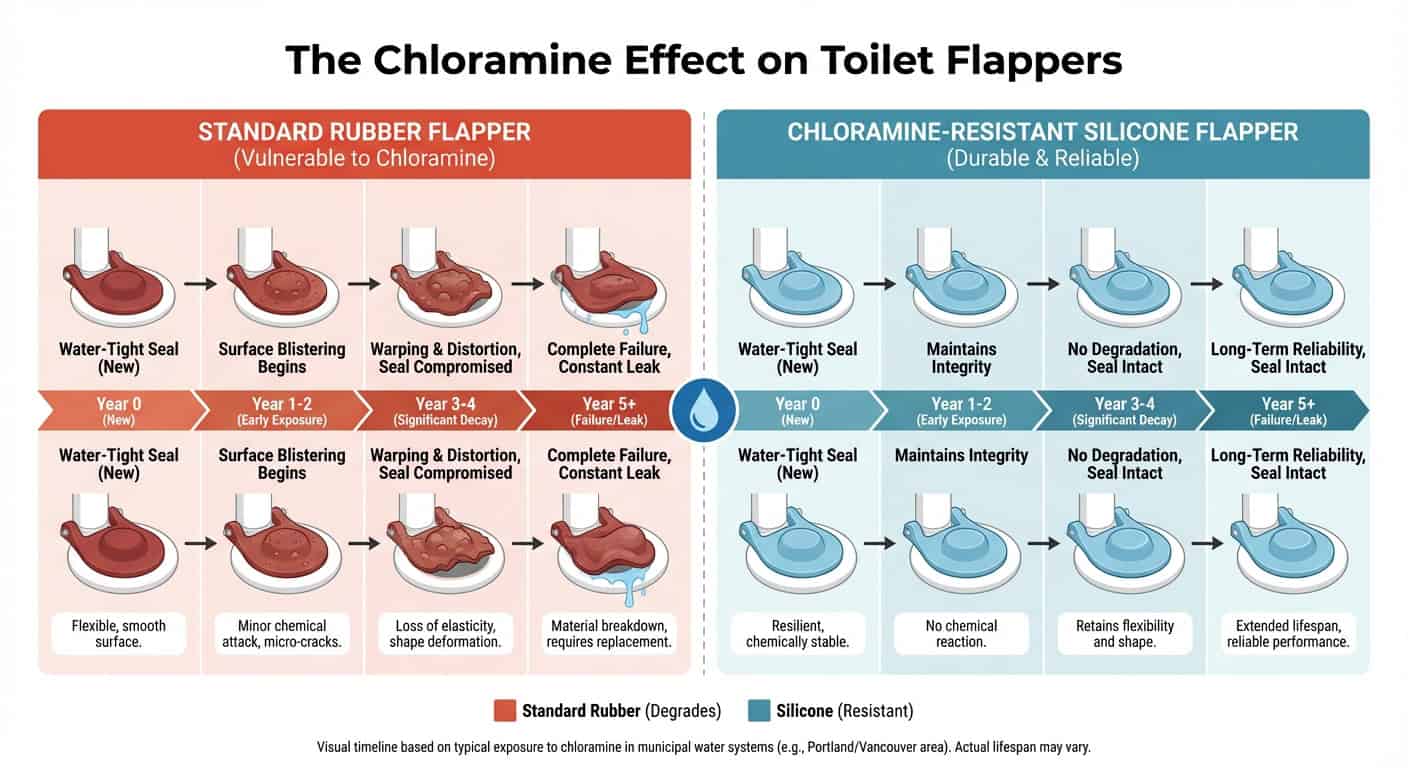 The Chloramine Effect on Toilet Flappers