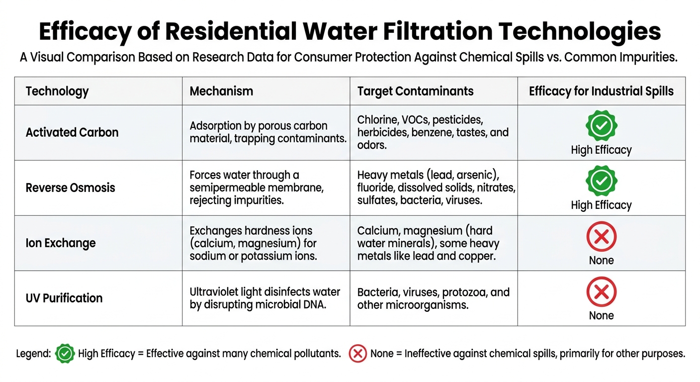 Efficacy of Residential Water Filtration Technologies
